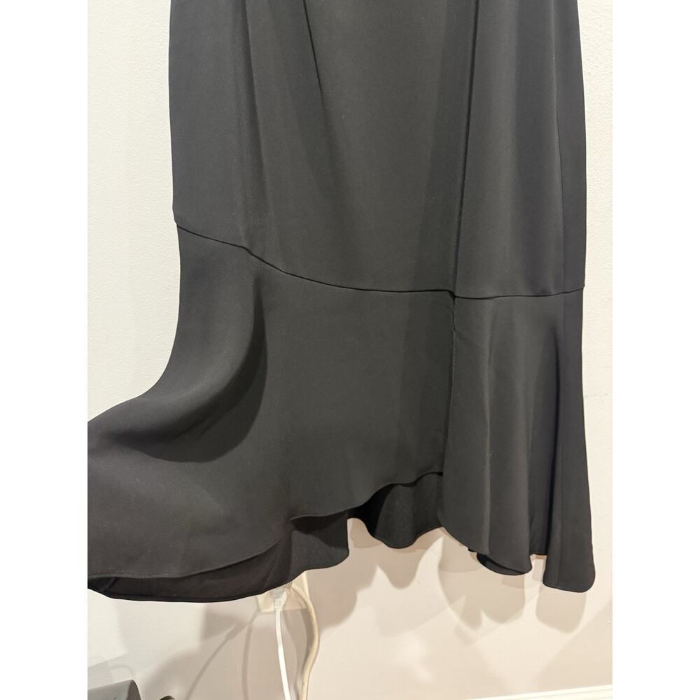 NWT Laundry By Shelli Segal Women's One Shoulder Ruffle Black Maxi Dress Size 8 - Picture 3 of 9